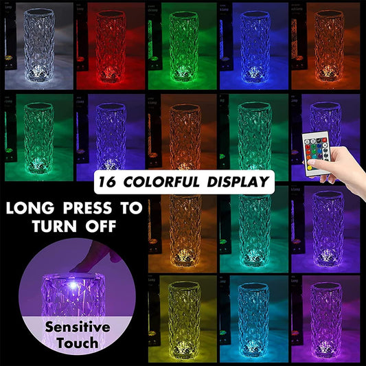 Color Changing Rose Crystal Lamp