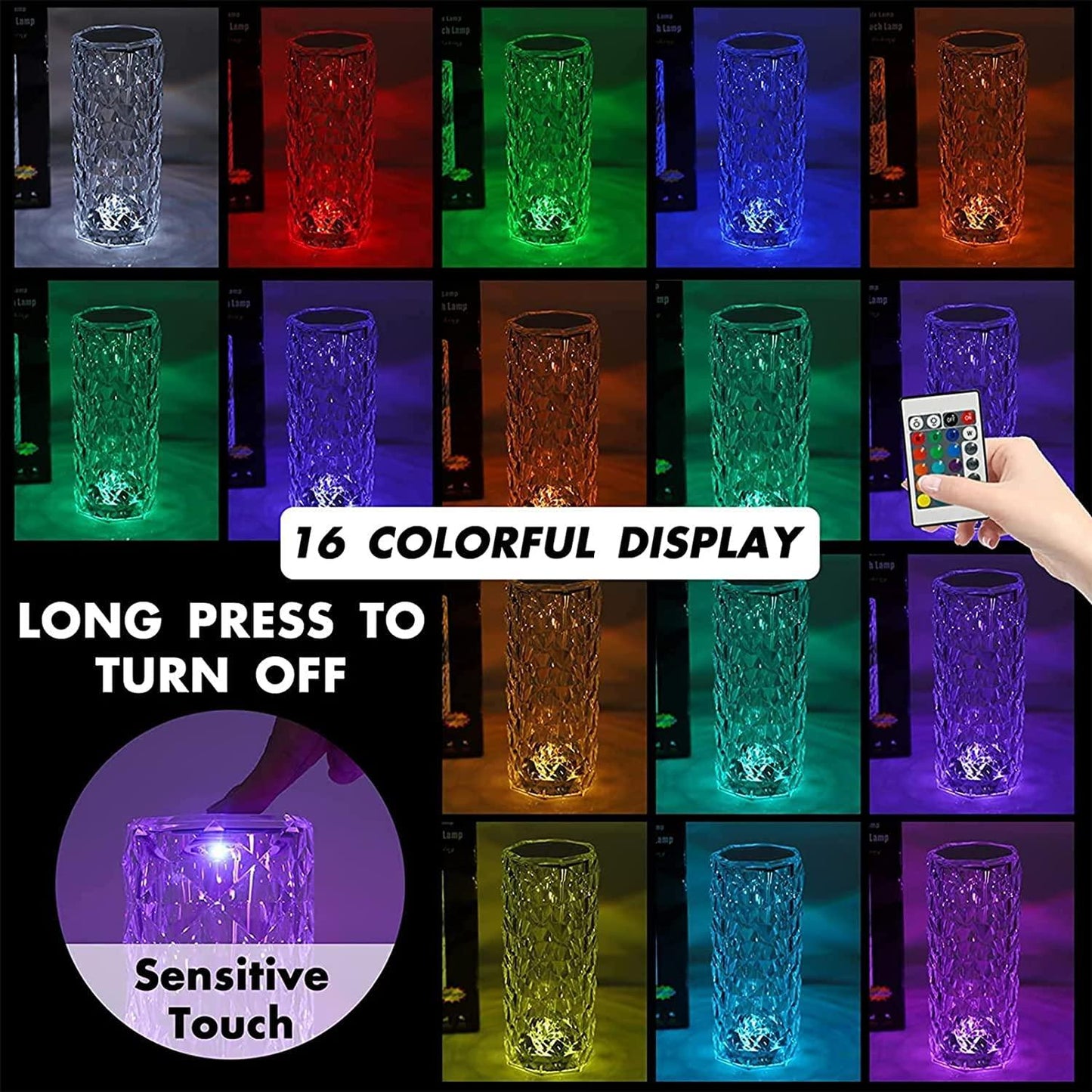 Color Changing Rose Crystal Lamp